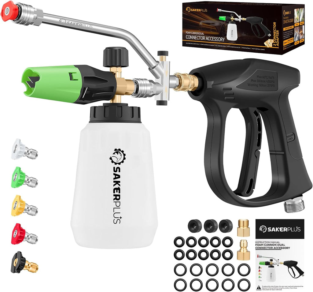Chemical Guys, Adjustable Foam Cannon for Pressure Washers, 32 oz | Thick clinging snow foam for a safe pre-wash, adjustable foam control knob and quick-connect fitting for pressure washers