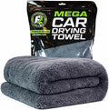 ExoForma Mega Car Drying Towel - Holds Up to 9 lbs, No Streaks, Scratches, or Water Spots | 1200 GSM Microfiber Double Twist Pile & Edgeless Design, 1 Quick & Effortless Dry - 24” x 36”