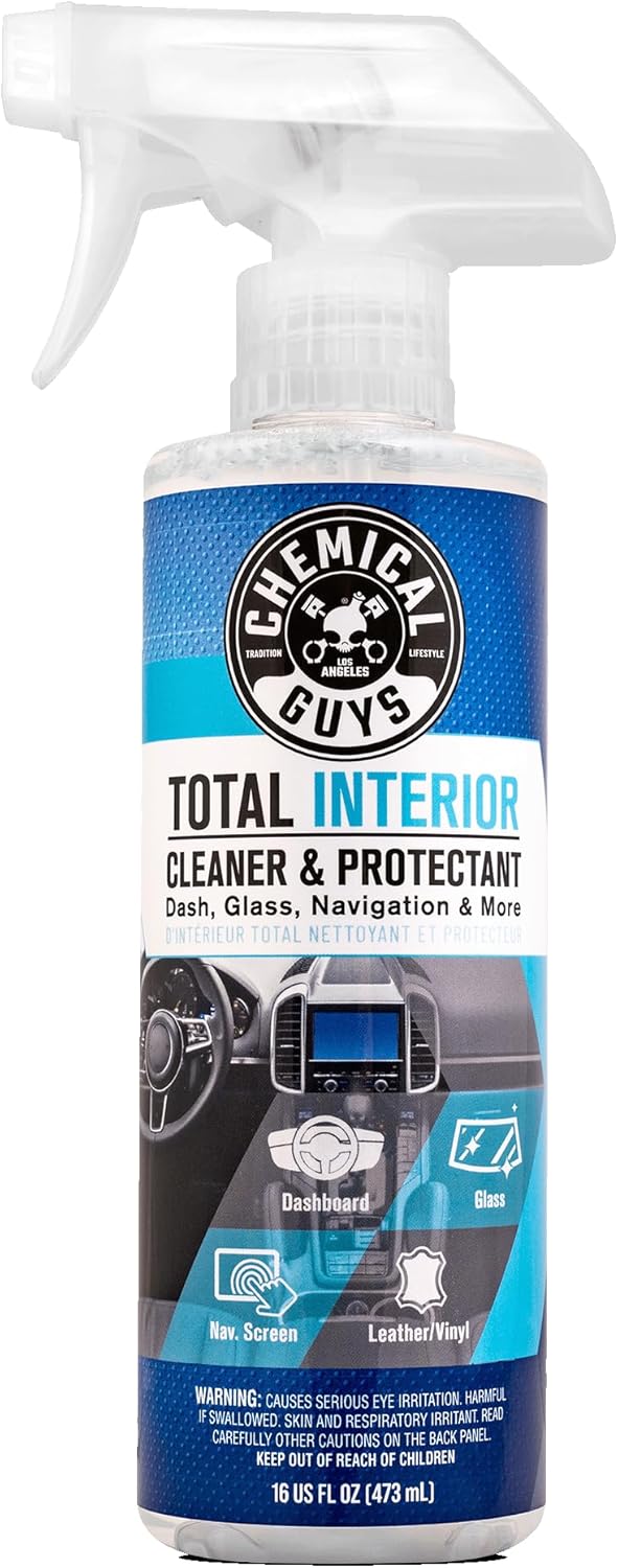 Chemical Guys, Total Interior Cleaner, Protectant & Car Detailer, 16 oz | Cleans dashboards, seats, door panels, trim and glass in one step, leaving a fresh, streak-free, factory-style look